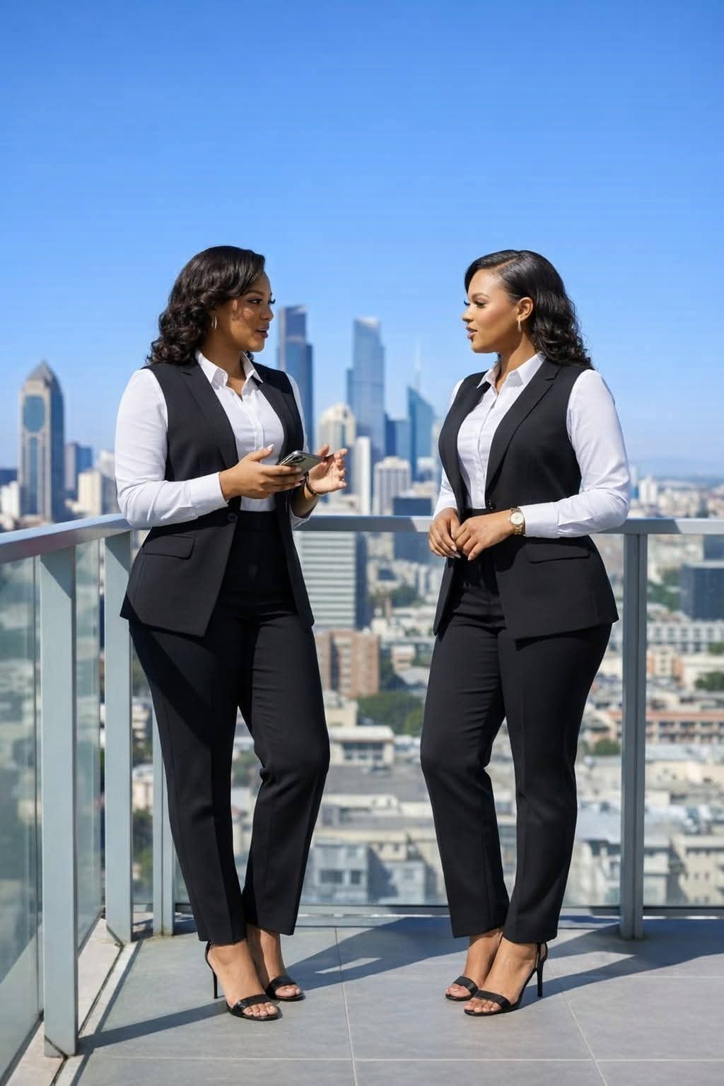 Black Vest & Trouser Suit